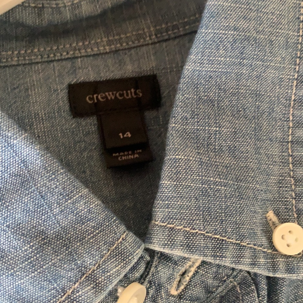 Chambray blue crewcuts button up Oxford. - Picture 3 of 3